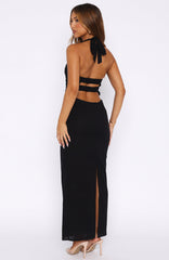 Counting On It Halter Maxi Dress Black