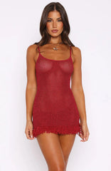 Raspberry Knit Muse Mini Dress