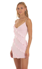 Ruffle Mini Dress In Pink
