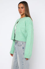 Make Me Happy Knit Cardigan Zesty Lime