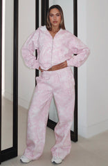 Hiding Away Wide Leg Sweatpants Pink Camo