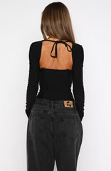 Different Time Long Sleeve Bustier Black