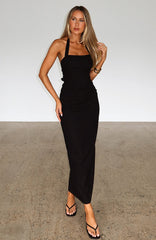 Counting On It Halter Maxi Dress Black