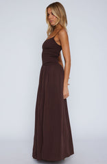 Too Many Questions Maxi Dress Chocolate