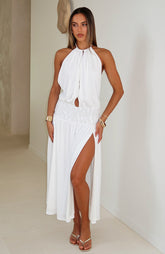 Always Evolving Halter Midi Dress White