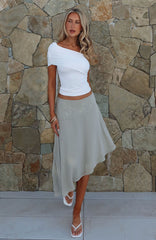 Hidden Grace Midi Skirt Sage