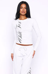 Luxurious Girl Long Sleeve Baby Tee Grey Marle