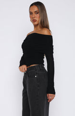Take The Reigns Long Sleeve Top Black
