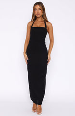 Counting On It Halter Maxi Dress Black