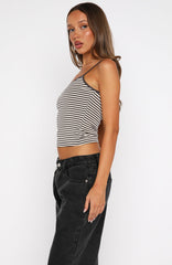 Just Let It Go Singlet Charcoal/White Stripe