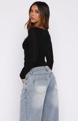 Never Took Me Serious Long Sleeve Top Black