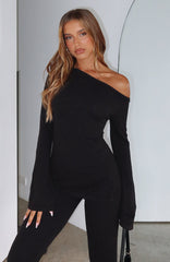 We'll Be Fine Long Sleeve Top Black