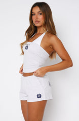 Buy Your Own Flowers Strapless Top Grey Marle