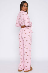 Pillow Talk Printed Long Sleeve Pyjama Set Candy Breakfast