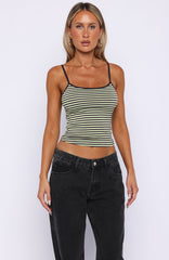 Just Let It Go Singlet Green/Plum Stripe