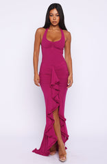 Main Character Energy Mesh Maxi Dress Fuchsia