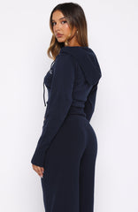Paying It Forward Zip Front Hoodie Navy