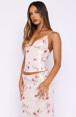 Sweet Camellia Sequin Top Whispering Roses
